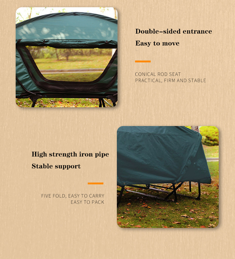 Cheap Goat Tents 2022 New Two Person Quick Automatic Opening Outdoor Off Ground Camping Tent   
